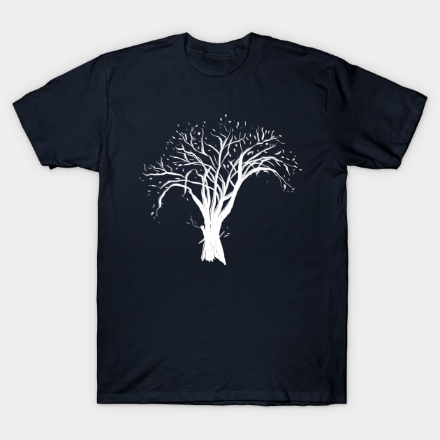 Halfway Tree (white) T-Shirt by Alex Plante